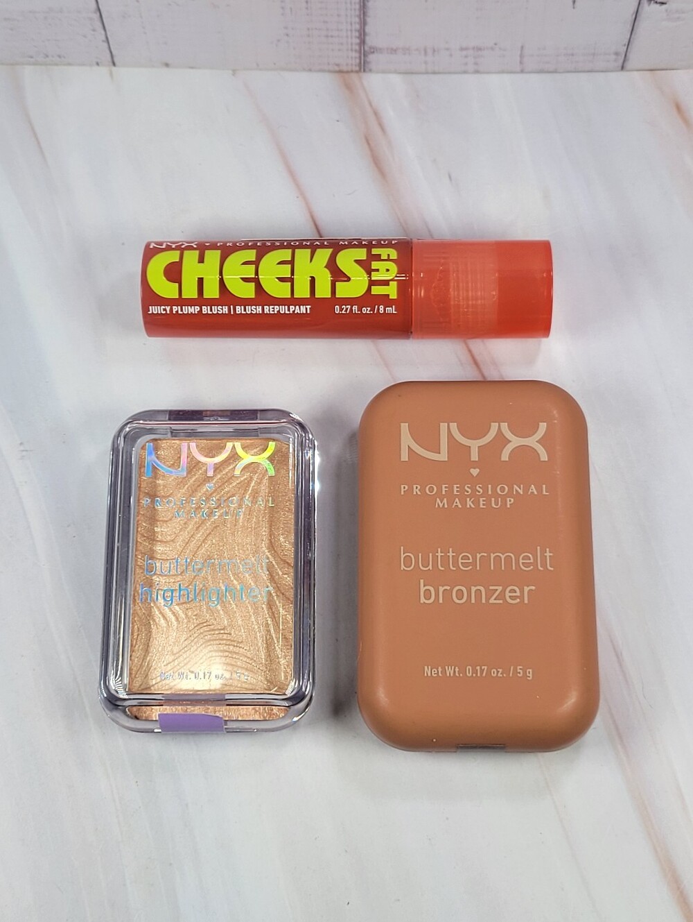 NYX Fat Cheeks Blush, Buttermelt Highlighter & Buttermelt Bronzer Bundle NEW!